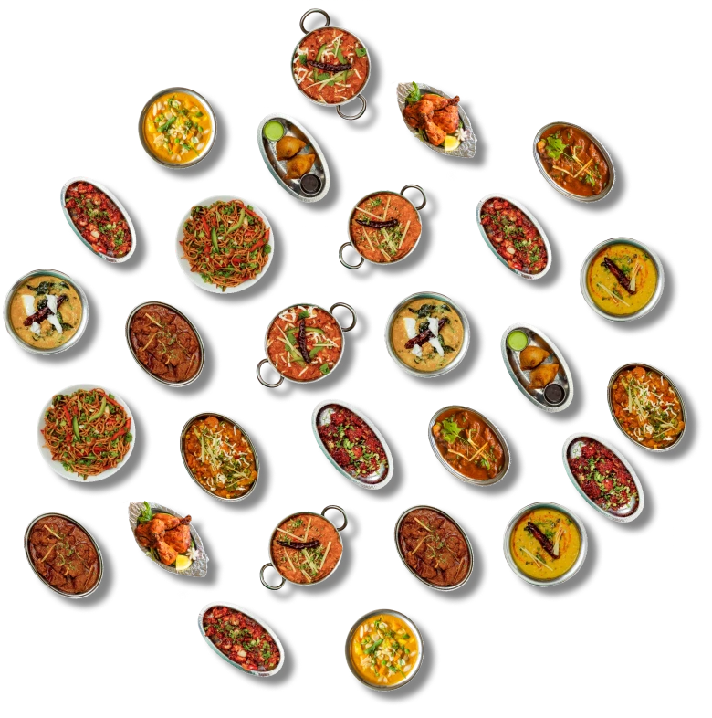 a bunch of plates of Indian food made by Madhuban Indian Cuisine in Ottawa that are on a table